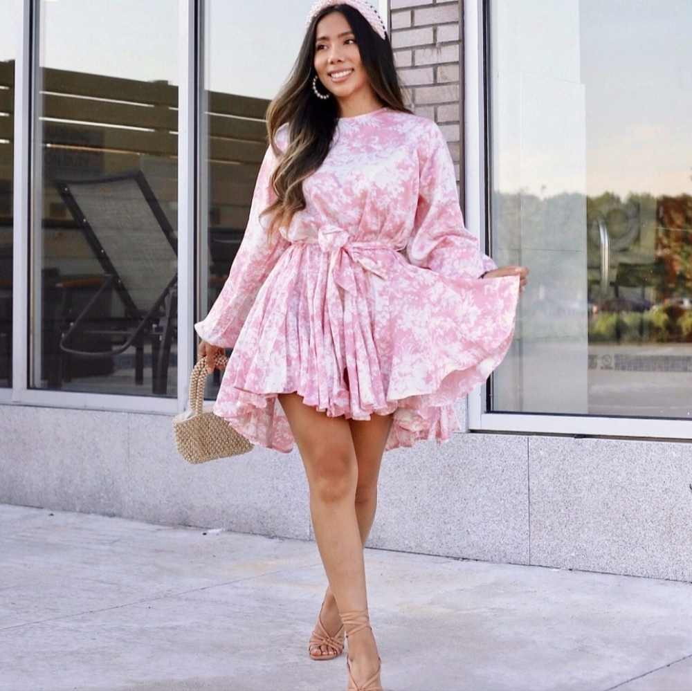 NWT WAYF Altonia Swing Light Pink Dress